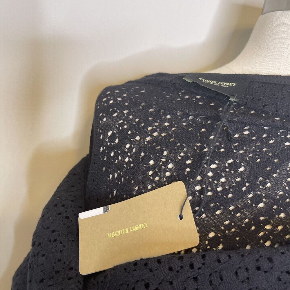 NEW Rachel Comey Size 2 Black Pout Dress Eyelet Asymmetrical Off The Shoulder - Picture 5 of 12